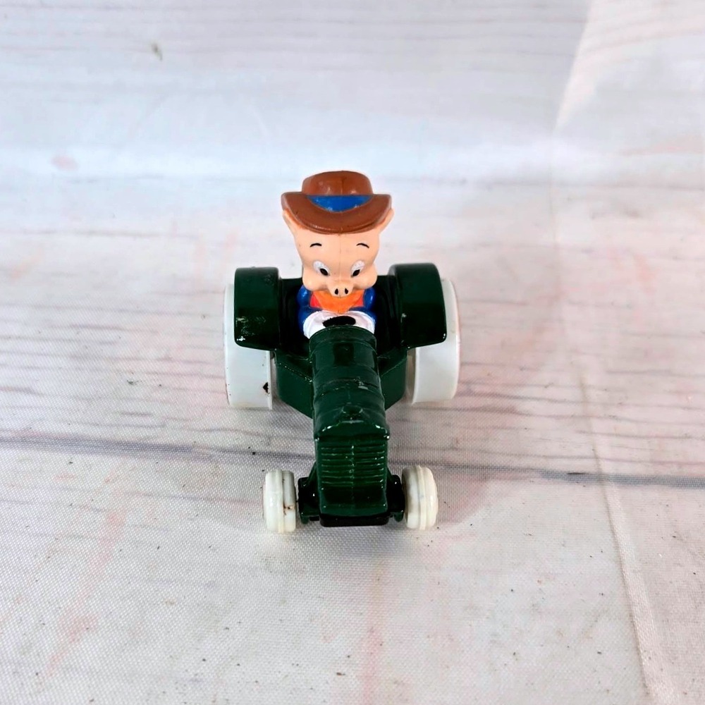Looney‎ Tunes PORKY PIG Character Green Farm Tractor Ertl Toy - 1988
